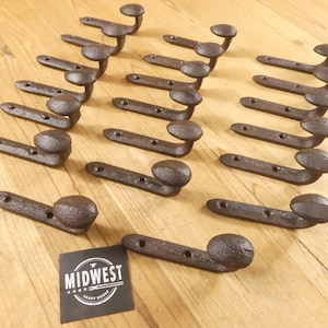 20 Railroad Spike Wall Hook, Cast Iron Railroad Spike Coat Hook, Railway Spike Wall Hook, Rustic, Wall Mounted - By Midwest Craft House