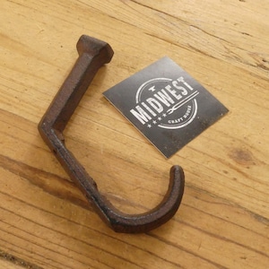 10 Railroad Spike Wall Hooks, Cast Iron Railroad Spike Coat Hooks, Railway Spike Wall Hooks, Rustic Railroad Hooks - By Midwest Craft House image 5