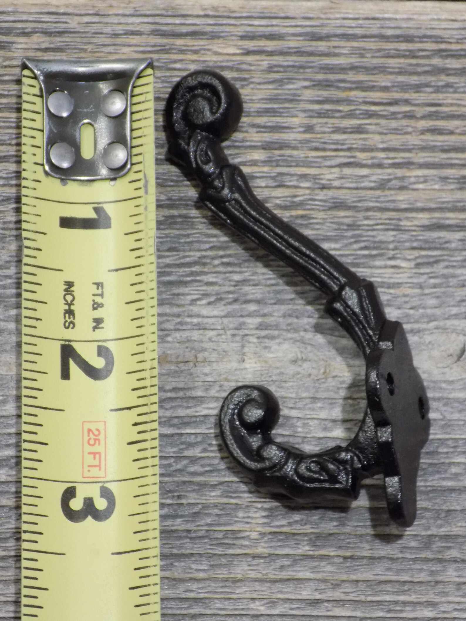 5 BLACK Iron Coat Hooks Antique Vintage Look Hook Hall Tree Etsy