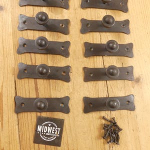 thumbnail image 2 of 10 Hand Forged Iron Cabinet Pulls – 4 1/8" Long, Black, Bin/Door/Gate Hardware 2 of 5