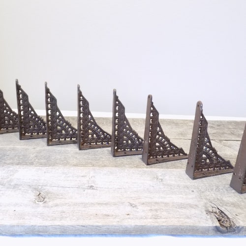 Pair of 6 X 5 Cast Iron Shelf Brackets Metal Etsy