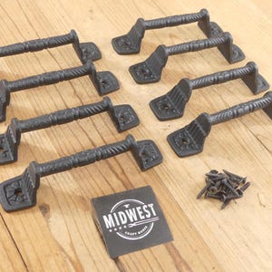 8 Cast Iron Handles, Matte Black Color, Handles, Supply, Cabinet Pulls, Drawer - By Midwest Craft House