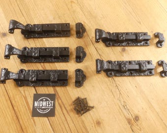 5 SLIDING LOCK And LATCHES, For Doors, Cabinets, Drawers, Locks, Sliding Bolts, Gate Lock - By Midwest Craft House