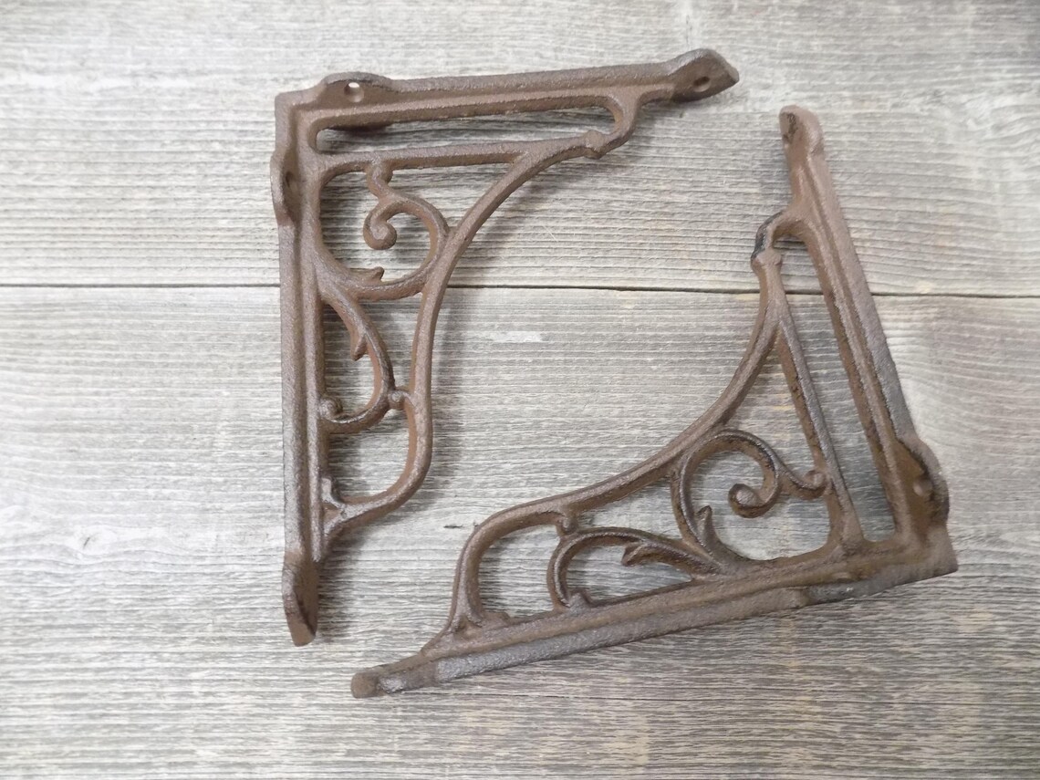 6 Antique Style Shelf Brackets Cast Iron Corbels Braces 5 Etsy