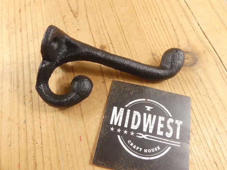 20 Black Cast Iron Coat Hooks – Rustic Schoolhouse Wall Hooks – Farmhouse Entryway Hardware – Vintage Looking Hook Set of 20 image 9