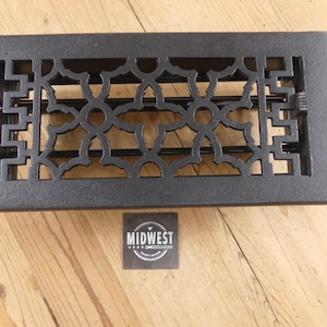 4&quot;x 10&quot;Heavy Solid Iron Floor | Wall Vent Cover/ Register Overall | 5 1/2&quot;x 11 1/2&quot; | Adjustable | Vintage Look - By Midwest Craft House