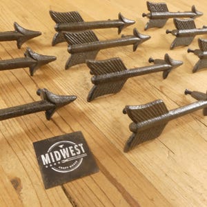 Rustic Cast Iron Arrow Drawer Pulls - Set of 10 - By Midwest Craft House