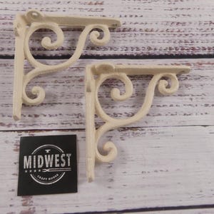 2 White Antique Style Brackets, Corbel, Shelf Brackets, Brace, 4&quot;X4&quot;, Small - By Midwest Craft House