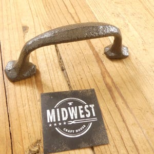 Cast Iron Handle Rustic Drawer Pull, 5 1/4" Long With Screws , Handles, Kitchen Cabinet, Cupboard, Farmhouse - By Midwest Craft House