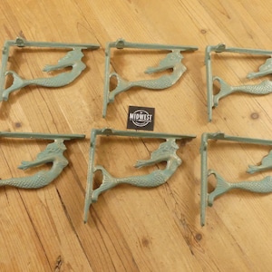 6 Cast Iron Mermaid Brackets, Corbels, Braces, Shelf Bracket, Nautical Decor - By Midwest Craft House