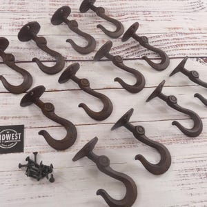 12 Ceiling Hooks, Plant Hooks, Garage Hooks, Coat Hooks, Man Cave Garage, Tow Chain Hook - By Midwest Craft House