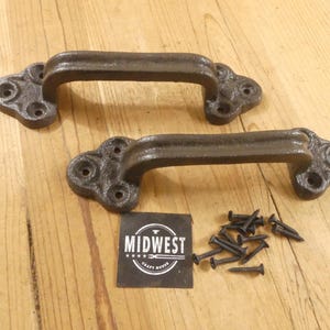 2 Large Barn Door Handles, Dark Rustic Brown Color, Door Pull, Shed Handle, Gate, Farmhouse - By Midwest Craft House