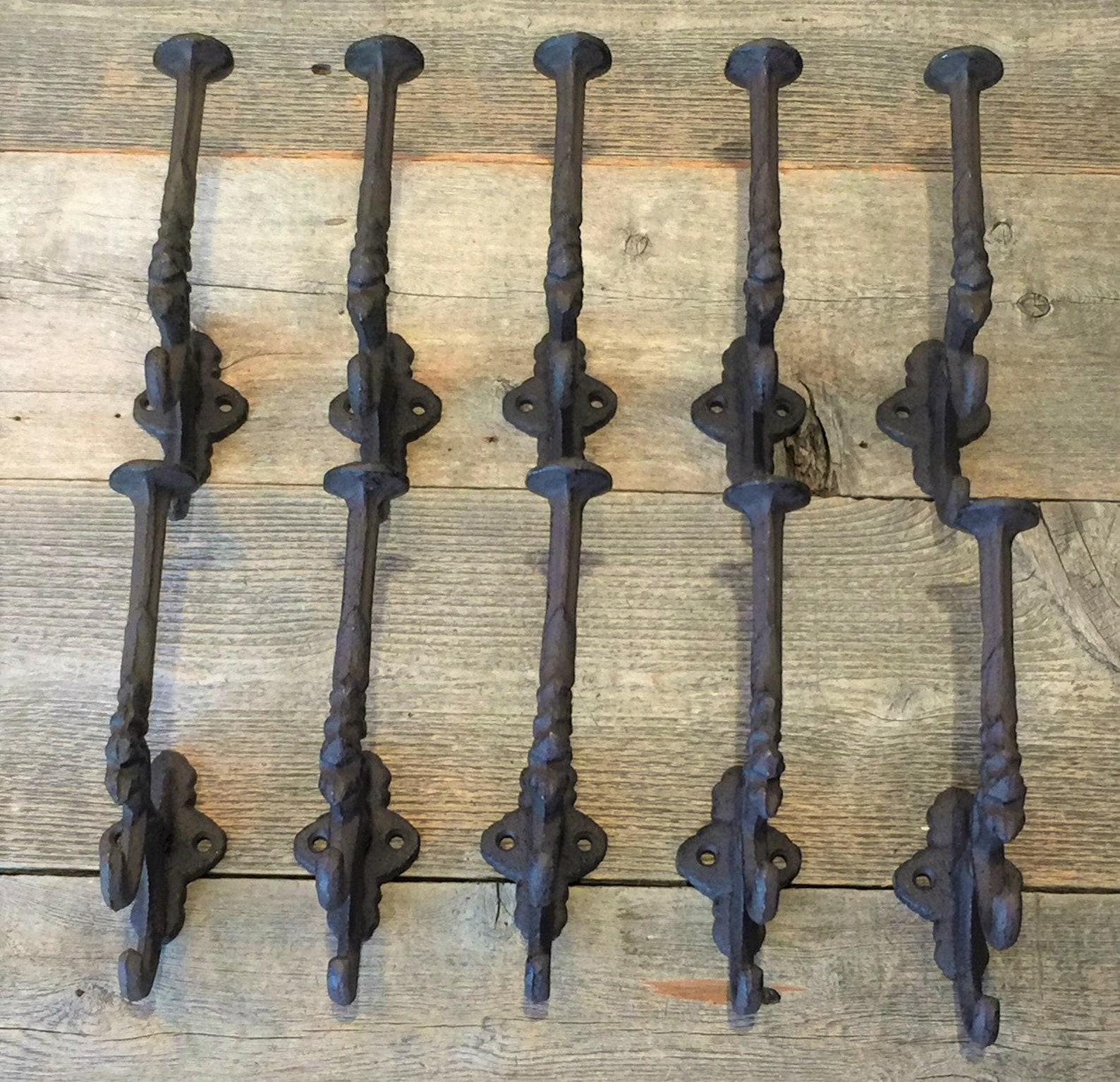 10 Rustic Wall Mounted Hooks Victorian Hall Tree Hooks Etsy