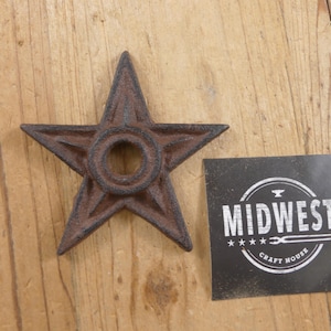 Cast Iron Stars Washer Texas Western Ranch 3" Primitive Rustic Craft Decor - By Midwest Craft House
