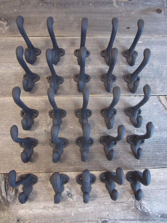 20 CAST IRON COAT RUSTIC HOOKS HAT HALL TREE RACK RESTORATION WALL RACK TOWEL