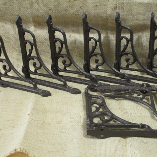 8 Antique Style Shelf Brackets Cast Iron Corbel Braces 5 X Etsy