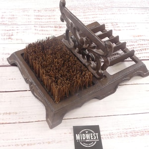 CAST IRON Boot Scraper And Brush, Heavy Duty, Shoe, Cleaner, Scrape, Floor, Mud Room - By Midwest Craft House
