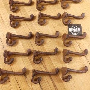 15 Cast Iron Rustic School Style Coat Hooks Hat Hook Rack Hall
