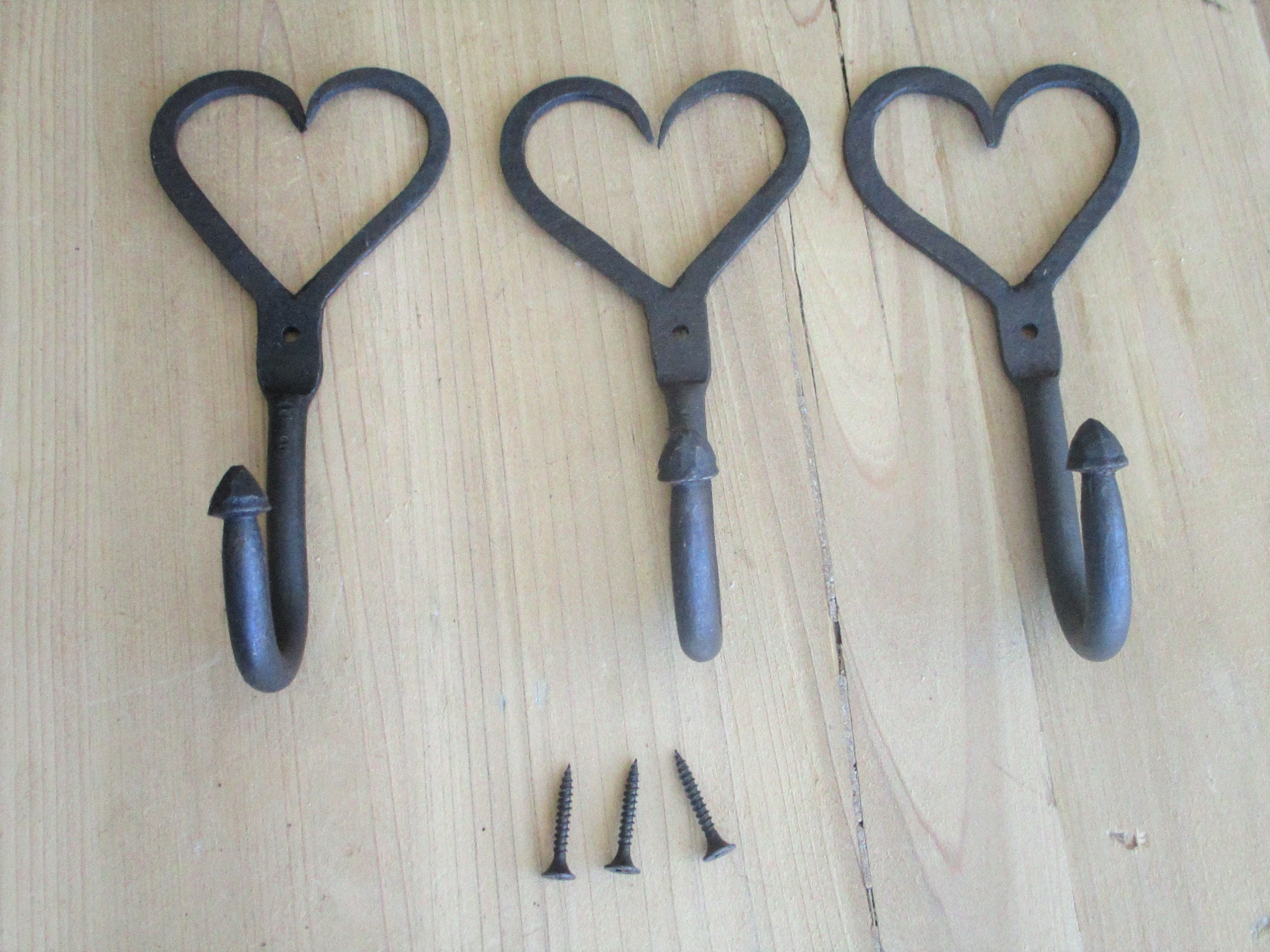 3 HAND Heart Shaped Coat Hook 6 1/4 Long Etsy