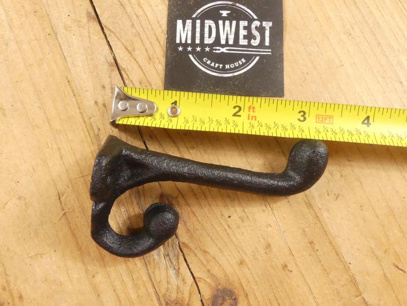 20 Black Cast Iron Coat Hooks – Rustic Schoolhouse Wall Hooks – Farmhouse Entryway Hardware – Vintage Looking Hook Set of 20 image 7