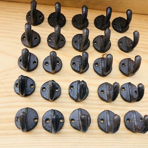 25 Cast Iron Small Key Hooks, Dog Leash Hooks, Craft Hook, Peg Hooks image 3