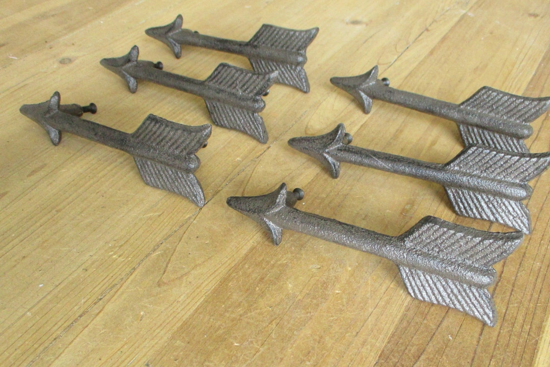 6 Rustic Arrow Drawer Pulls Arrow Knob Rustic Furniture Etsy