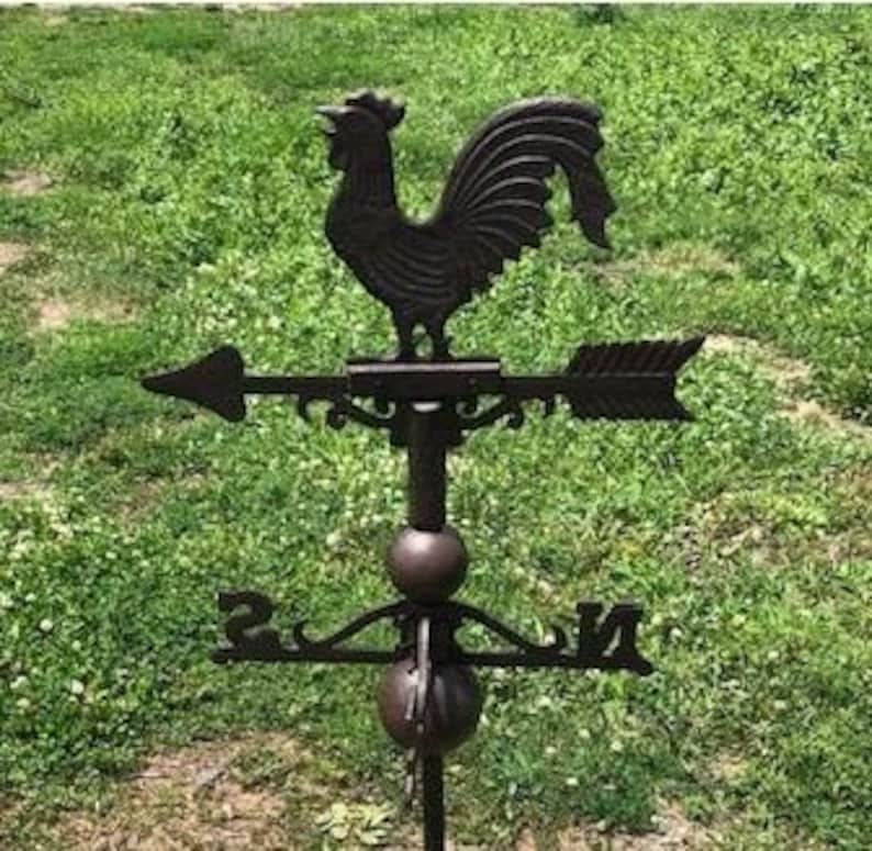 LARGE Cast Iron ROOSTER CHICKEN Weathervane Weather Vane Fence Etsy