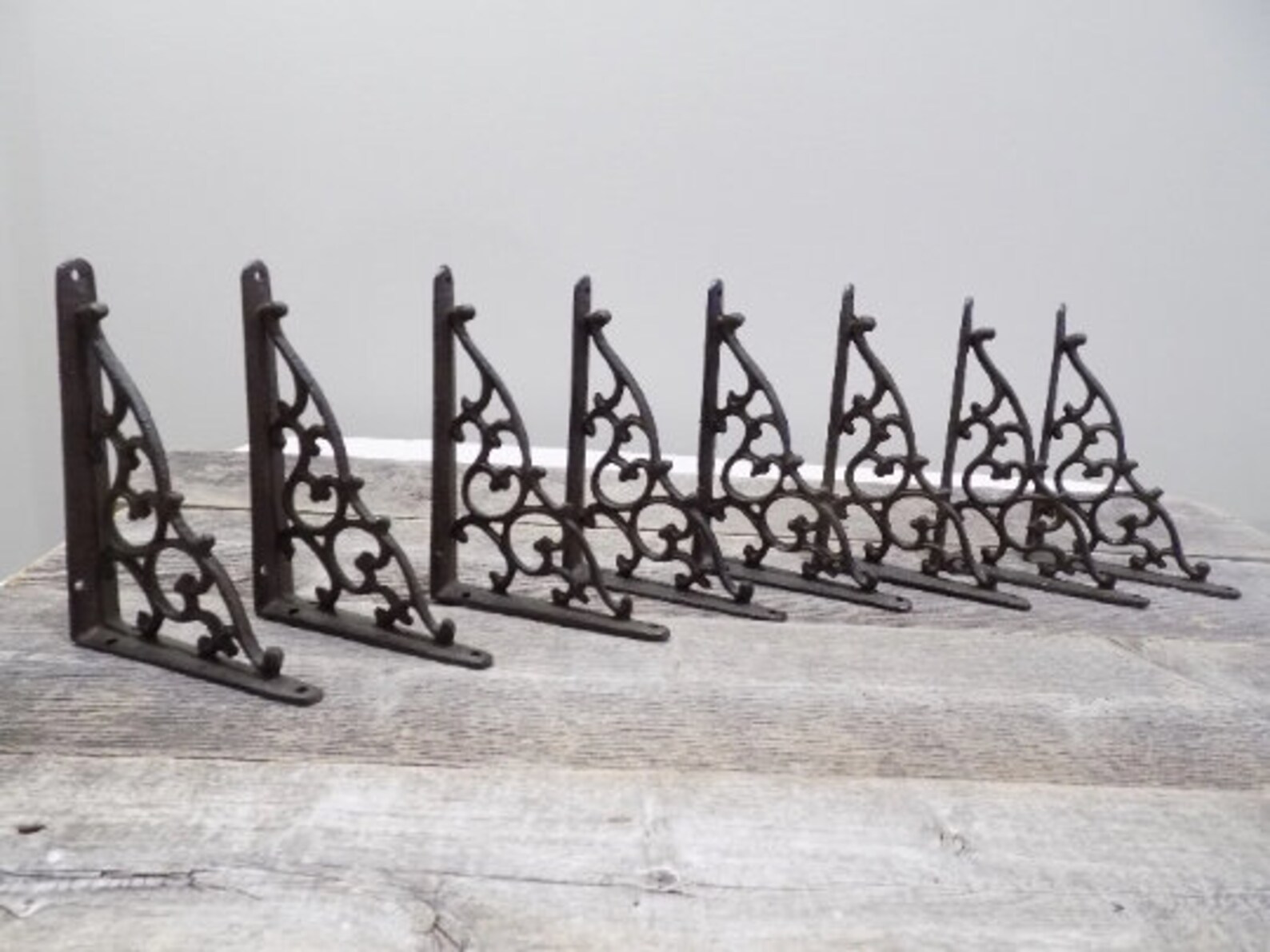 8 CAST IRON BRACKETS Rustic Brackets Corbels Braces Plant Etsy