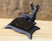 Cast Iron Boot Shoe Scraper, Cleaner, Brush, Deer, Hunter, Mud Room, Farmhouse