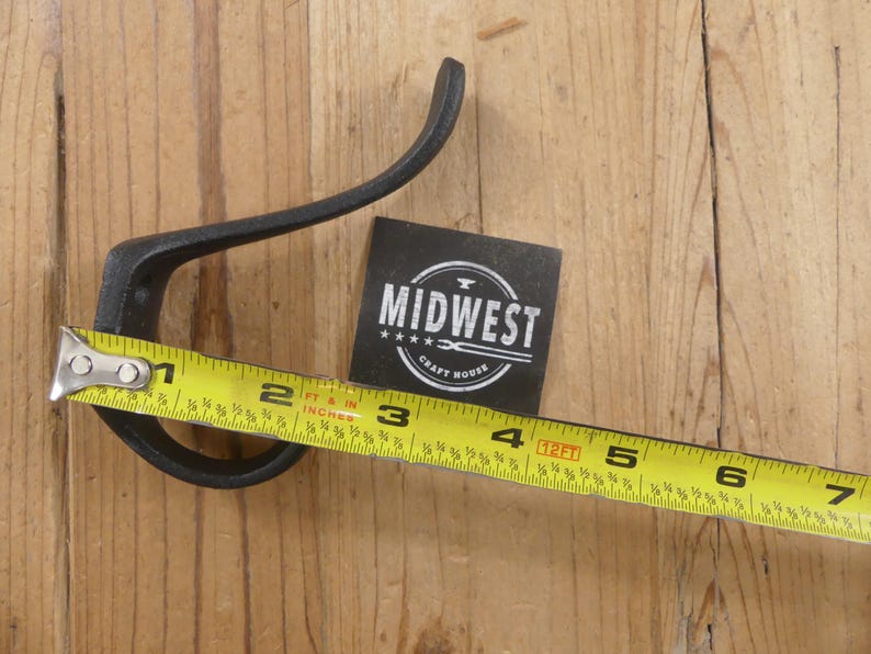 12 ganchos de hierro fundido negros de estilo escolar, gancho para sombreros, perchero, estilo primitivo, para vestíbulo - de Midwest Craft House imagen 7
