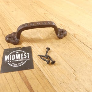 Cast Iron Handles Rustic Gate Door Pulls Hardware Cabinet Drawer Kitchen Bathroom Dark Brown Craft 5 1/2" - By Midwest Craft House
