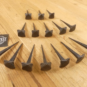 15 Decorative Nails, Coat Hooks, Clavos, Forged, Hooks Decorative Craft Tack 1&quot; Wide 3&quot; Nail Medieval, Clavo - By Midwest Craft House