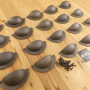 20 Bin Pulls, Drawer Pull, Iron, Metallic, 3 3/4" Wide, Cabinet Pull, Handle, Dresser Pulls - By Midwest Craft House