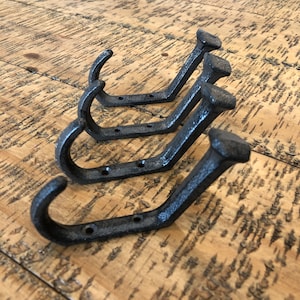 4 Railroad Spike Wall Hook, Cast Iron Railroad Spike Coat Hook, Railway ...