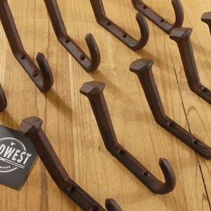 10 Railroad Spike Wall Hooks, Cast Iron Railroad Spike Coat Hooks, Railway Spike Wall Hooks, Rustic Railroad Hooks - By Midwest Craft House image 2