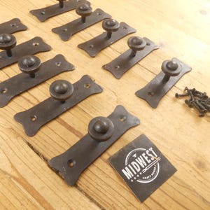 10 Forged Iron Pulls 4 1/8" Long Cabinet Handles Bin Door Gate Crafts - By Midwest Craft House