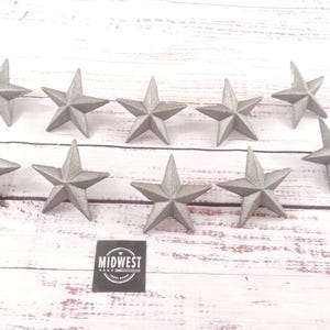 10 Raw Cast Iron Nail Stars 3 1/2" Wide For Crafts, Flags, Clavos, Decor - By Midwest Craft House