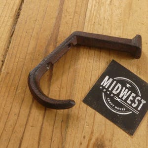 10 Railroad Spike Wall Hooks, Cast Iron Railroad Spike Coat Hooks, Railway Spike Wall Hooks, Rustic Railroad Hooks - By Midwest Craft House image 6
