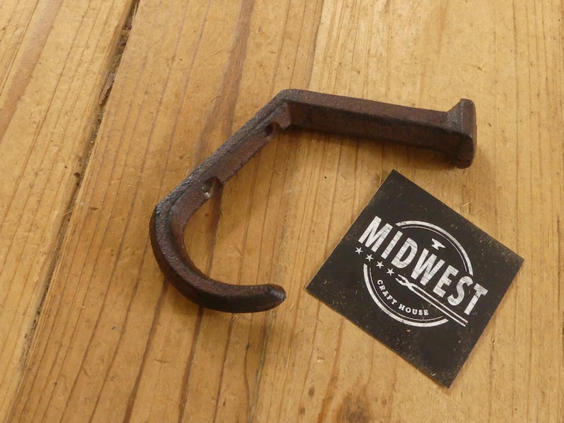 10 Railroad Spike Wall Hooks, Cast Iron Railroad Spike Coat Hooks, Railway Spike Wall Hooks, Rustic Railroad Hooks - By Midwest Craft House image 6