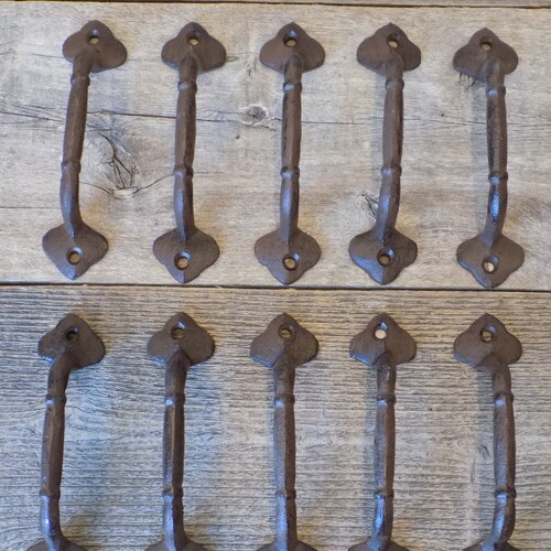 20 Cast Iron Handle Rustic Drawer Pull 5 1/2 Long With Etsy