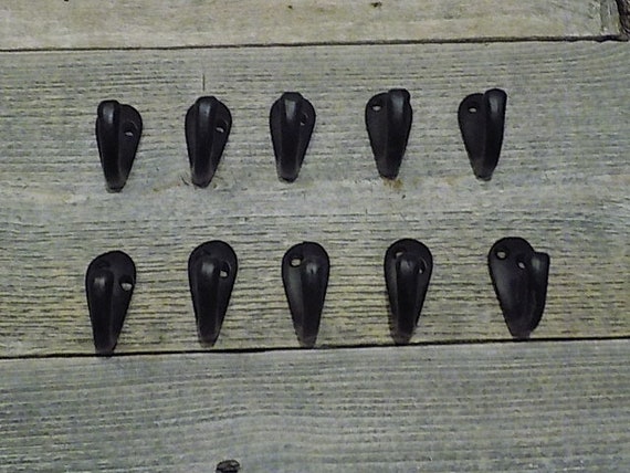 10 IRON BLACK BRACKETS HOOKS COAT HAT SWEATER PLANT HOOKS BATHROOM TOWEL BATH