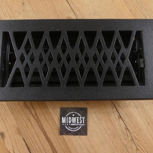 4&quot;x 10&quot;Heavy Solid Iron Floor | Wall Vent Cover / Register Overall | 5 1/2&quot;x 11 1/2&quot; | Adjustable | Vintage Look - By Midwest Craft House
