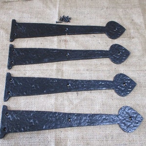4 IRON DUMMY HINGES, Decorative Hinge, Black, Faux, Fake Hinges, Large, 12" Long