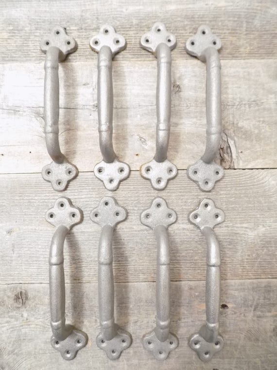 8 Large Cast Iron Antique Style Barn Handles Gate Pull Shed Etsy