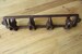 Cast Iron 4 Hook Dog Tail Leash Collar Key Coat Hat Rack Towel Bathroom Entry Way Animal Pet Butt Tale Garage Laundry Room Kitchen Storage 