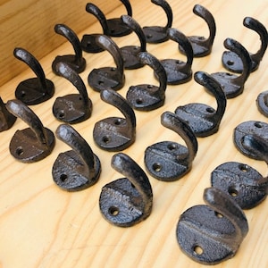 25 Cast Iron Small Key Hooks, Dog Leash Hooks, Craft Hook, Peg Hooks image 1