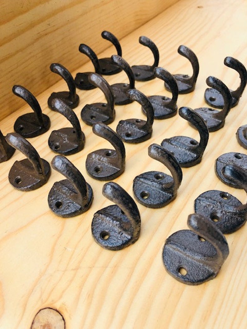 25 Cast Iron Small Key Hooks, Dog Leash Hooks, Craft Hook, Peg Hooks image 1