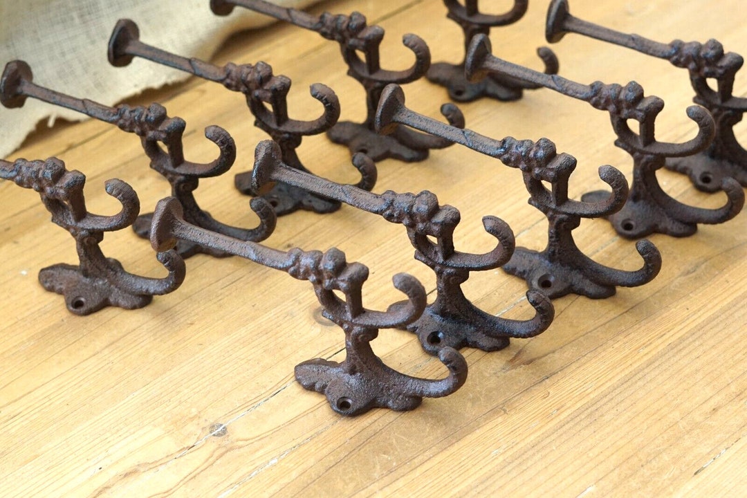10 Rustic Wall Mounted Hooks, Victorian, Hall Tree Hooks, Entryway Etsy