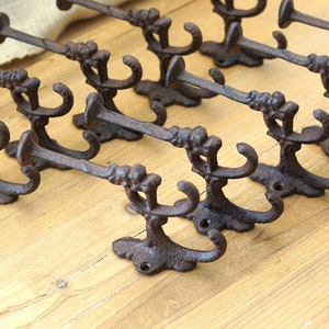 10 Rustic Wall Mounted Hooks, Victorian, Hall Tree Hooks, Entryway