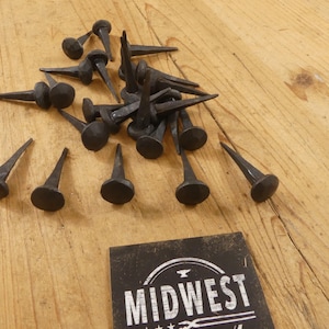 50 IRON CLAVOS NAILS Decorative Craft Tack 1/2&quot; Wide 1.25&quot; Nail Medieval Traditional - By Midwest Craft House